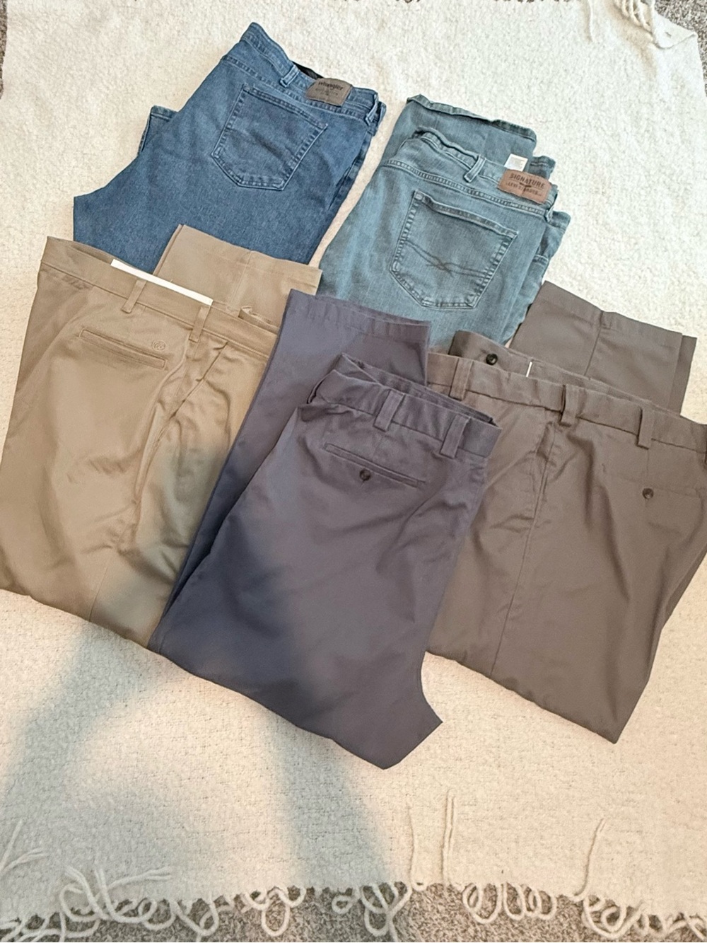 Men's Chino Pants - Khaki, Navy & Gray Assorted